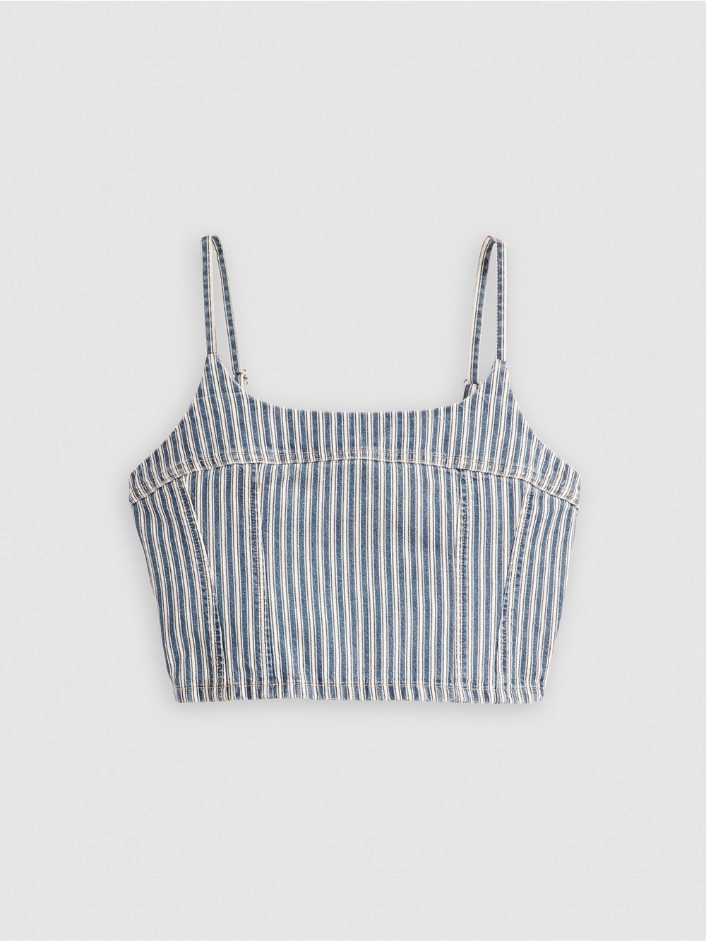 Levi's Blue and White Striped Cropped Cami